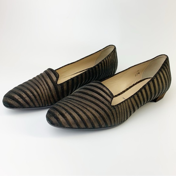 Ron White Black/Gold Women’s Slip-on Flats Cushioning Construction Size 7 - Picture 3 of 8